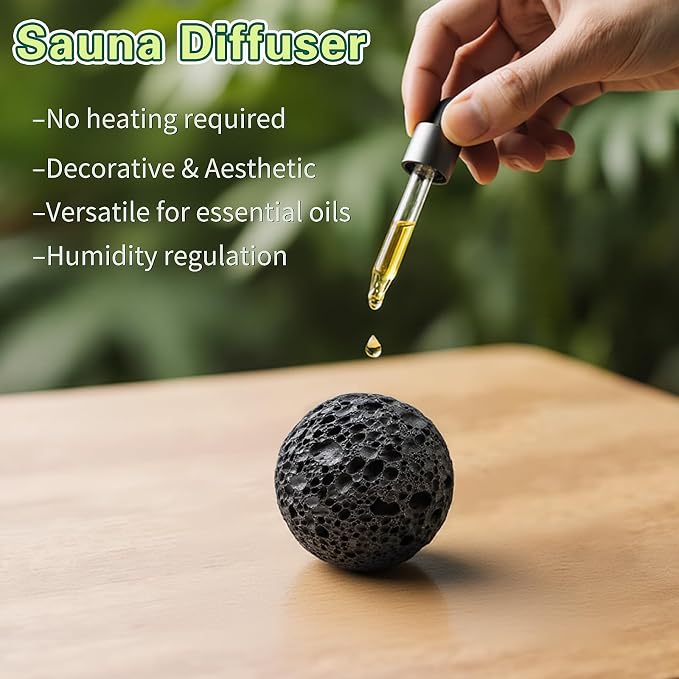 3 Pcs Lava Rock Essential Oil Diffusers -1 Spherical Lava Stone Passive - Image 3