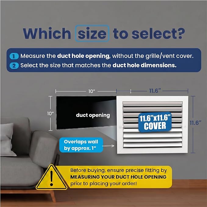 10x10 Aluminum 2-Way HVAC Vent Cover Register Wall Ceiling Air Flow - Image 2
