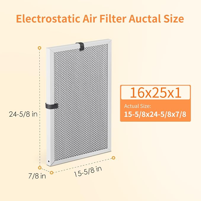 2-Pack 16x25x1 MERV 8 Reusable & Washable Electrostatic Air Filters - Image 2