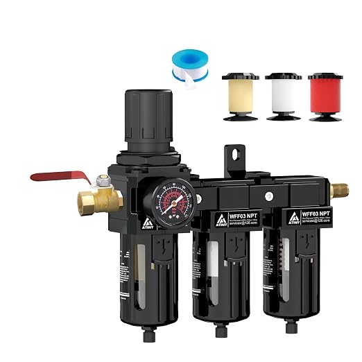 Three Stage Air Drying System, 3/8" NPT Air Dryer System Air Compressor Filter by ATINY