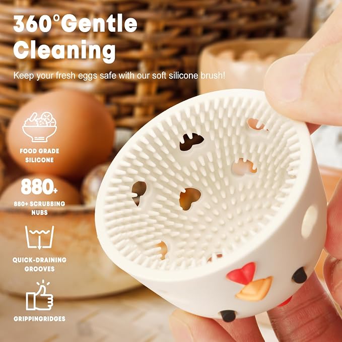 2PCS Egg Cleaner, Egg Washer for Fresh Eggs, Silicone Chicken Coop Accessories - Image 4