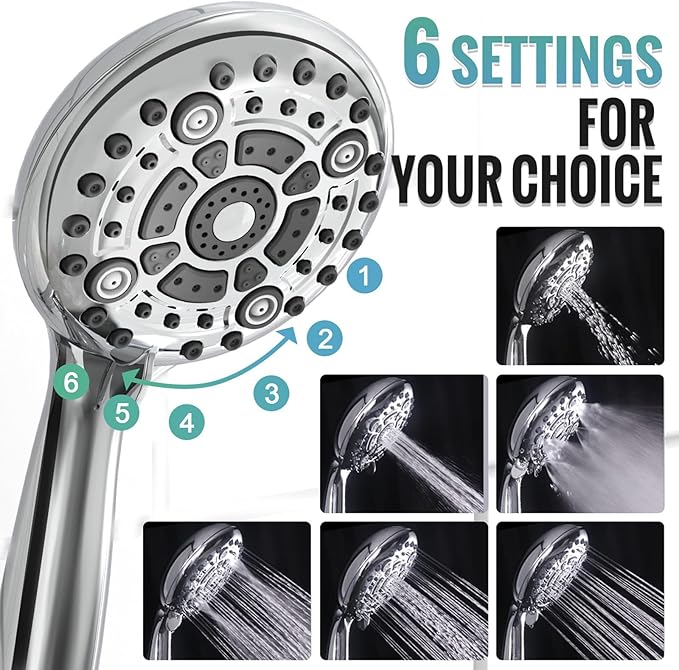 SR SUN RISE Shower Faucet - 16 Inch Multifunctional High Pressure Shower Head System with Handheld Shower Head Fixtures - Valve Included - Polished Chrome