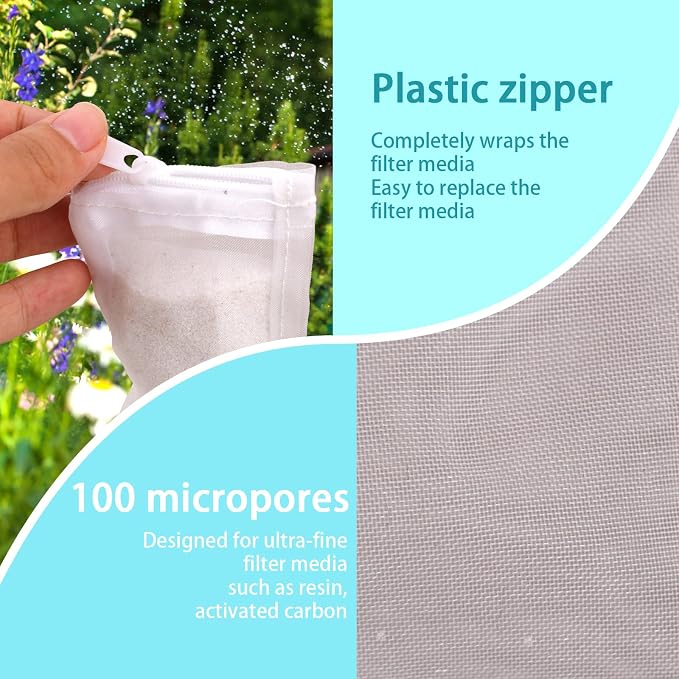 BOXOB 10pcs Aquarium Filter Media Bags, 100 Micron Extra Fine Media Filter - Image 5