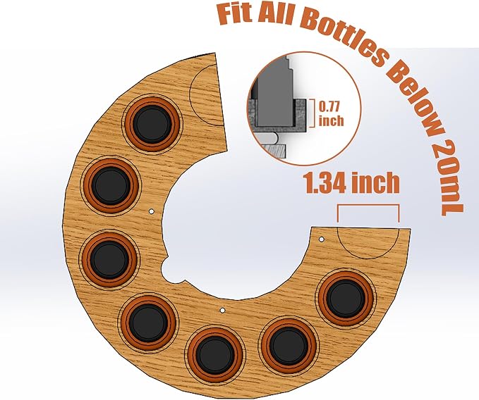 TJ.MOREE Bamboo Essential Oil Organizer 2-Tier Carousel Holder | Bamboo Material - Image 9
