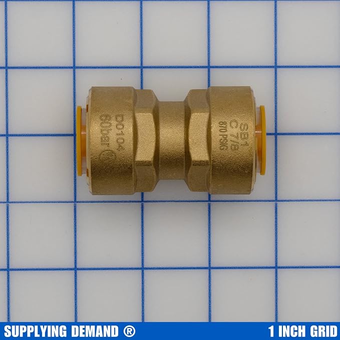 Supplying Demand SB1 7/8 Inch Quick Connect HVAC Brass Coupler Fitting - Image 2