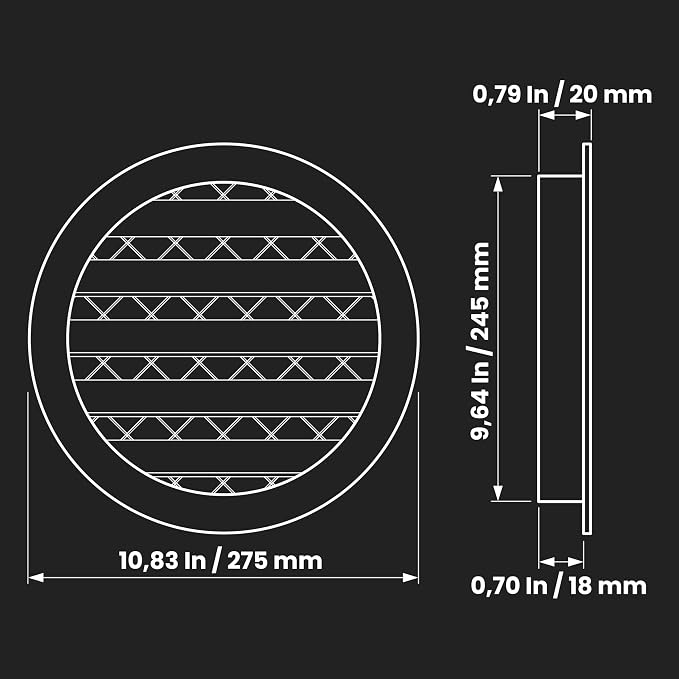 Repa Market 10" Inch Aluminum Gray Soffit Air Vent Cover - Image 2