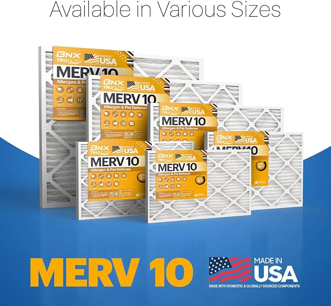 BNX TruFilter 16x20x1 MERV 10 AC Furnace Air Filter - Image 8