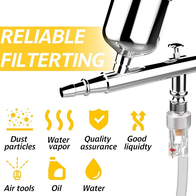 Honoson 3 Pcs 3 Pcs Airbrush In-line Water Trap Mini Air Filter Connect - Image 4