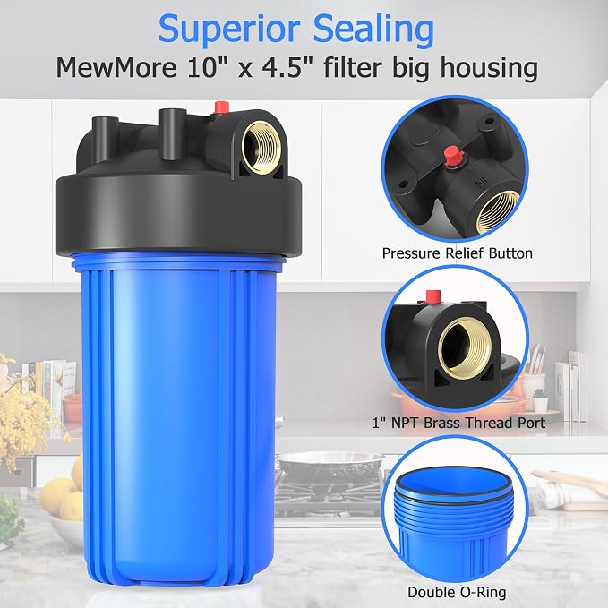 WHB10 Whole House Water Filter Housing, Fit 10"x4.5" Sediment etc Filters - Image 2