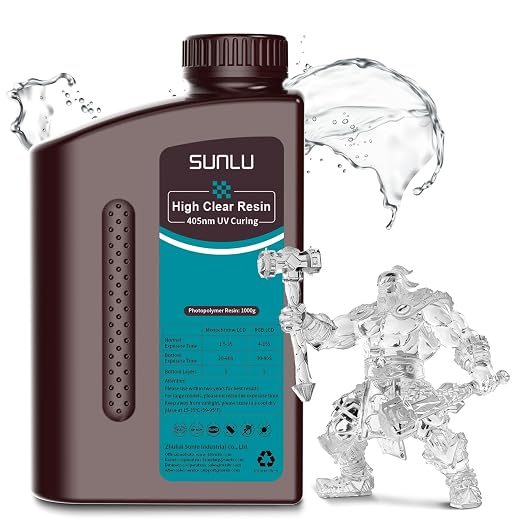 SUNLU High Clear 3D Printer Resin, High Transparency 3D Printing Resin by SUNLU