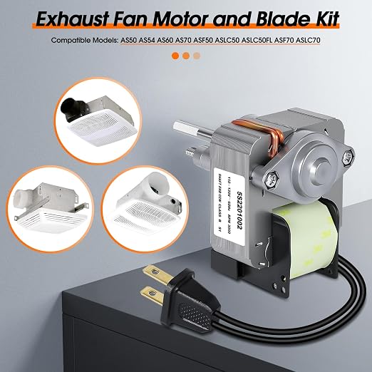 Upgraded Bathroom Exhaust Fan Motor and Blade Kit, 80 CFM High Airflow Quiet - Image 2
