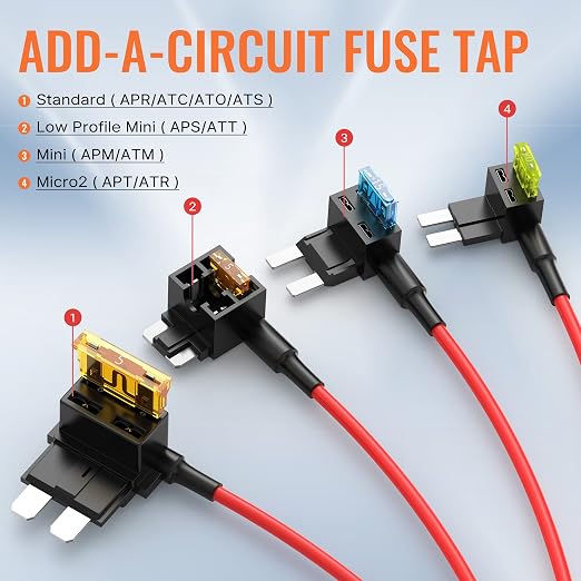 RVBOATPAT 16pcs 12V Fuse Taps Low Profile Mini Micro2 Fuse Holder Automotive - Image 4
