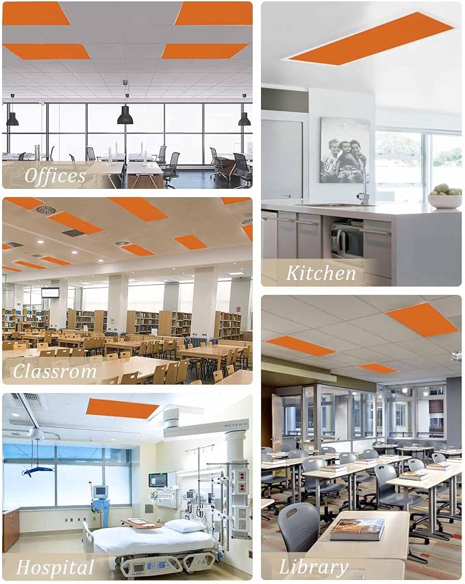 3 Pack Fluorescent Light Cover for Ceiling Lights, Pure Orange Decorative - Image 5
