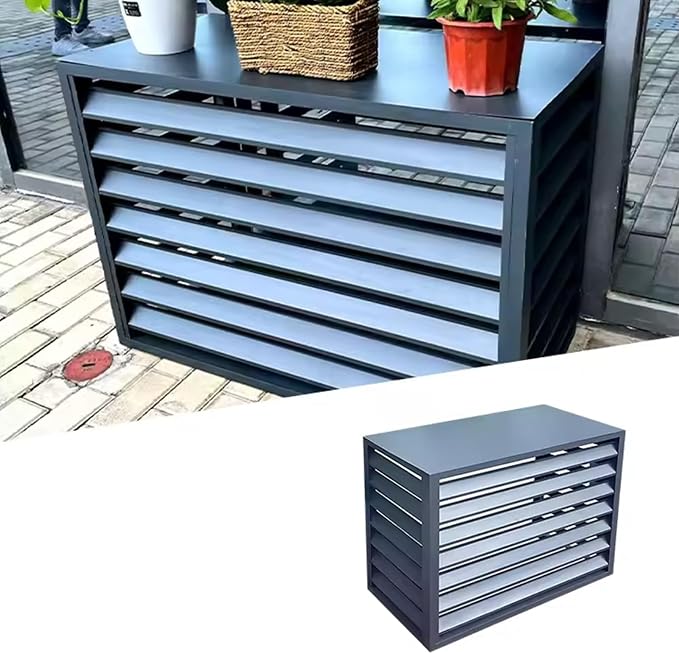 Split Air Conditioner Fence Privacy Screen 4 Panel, Aluminum Air Conditioner by Unknown