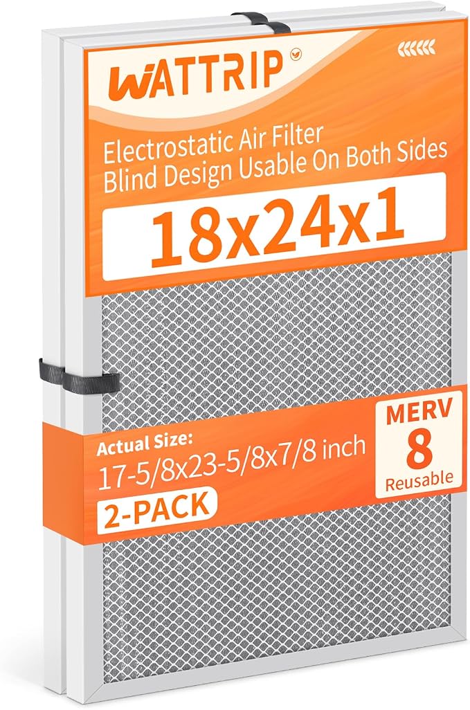 2-Pack 18x24x1 MERV 8 Reusable & Washable Electrostatic Air Filters by BreatheSmartLiveClean