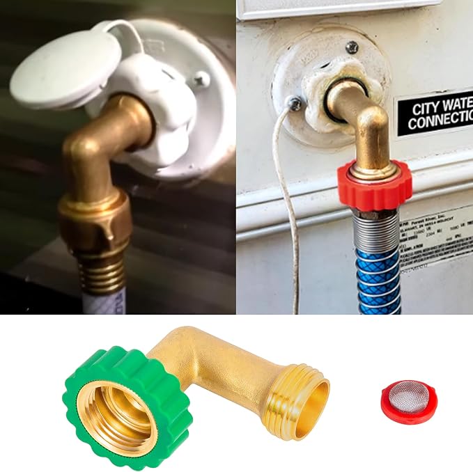 Lead-Free Brass 90°Hose Elbow Fitting, 90 Degree Hose Saver Green Quick Swivel - Image 5