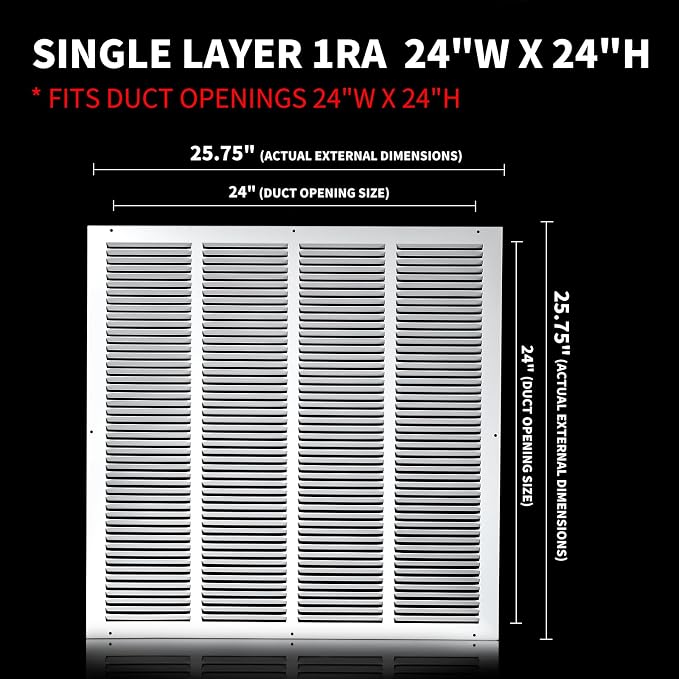 24x24 Vent Cover, Air Return Vent Cover, Flat Vent Cover, Rejillas De Aire - Image 2