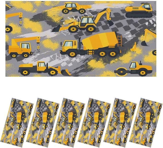 6 Pcs Fluorescent Light Covers for Ceiling Lights Yellow Construction Vehicles by Unknown