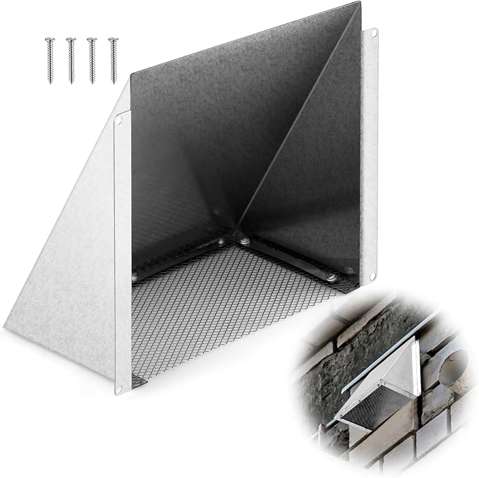 8" x 8" White Galvanized Steel Vent Cover by Briwooody