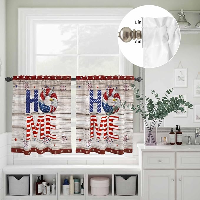 4th of July Kitchen Curtains Set 3 Piece - Image 5