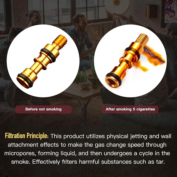 Reusable Washable Cigarette Filter Handcrafted Wood Metal Smoking Cigarette - Image 6