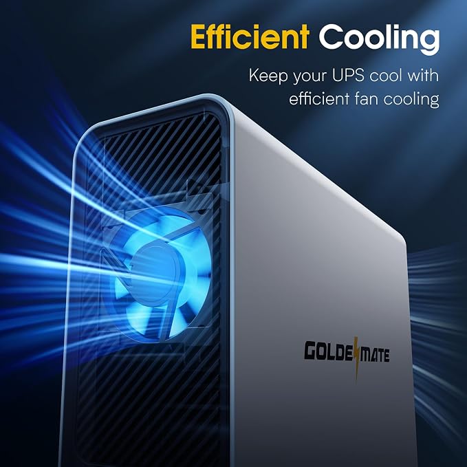 GOLDENMATE 1000VA/800W Lithium UPS Battery Backup and Surge Protector, Backup - Image 9