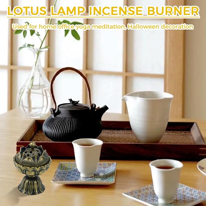 1PCS Lotus Incense Holder, Vintage Cone Incense Burner - Image 2