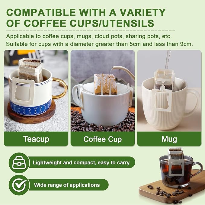 CARGEN 100Pcs Portable Coffee Filter Paper Bag - Image 3