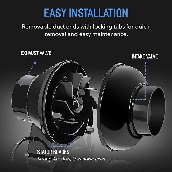 iPower 4" 195 CFM Inline Fan - Image 3