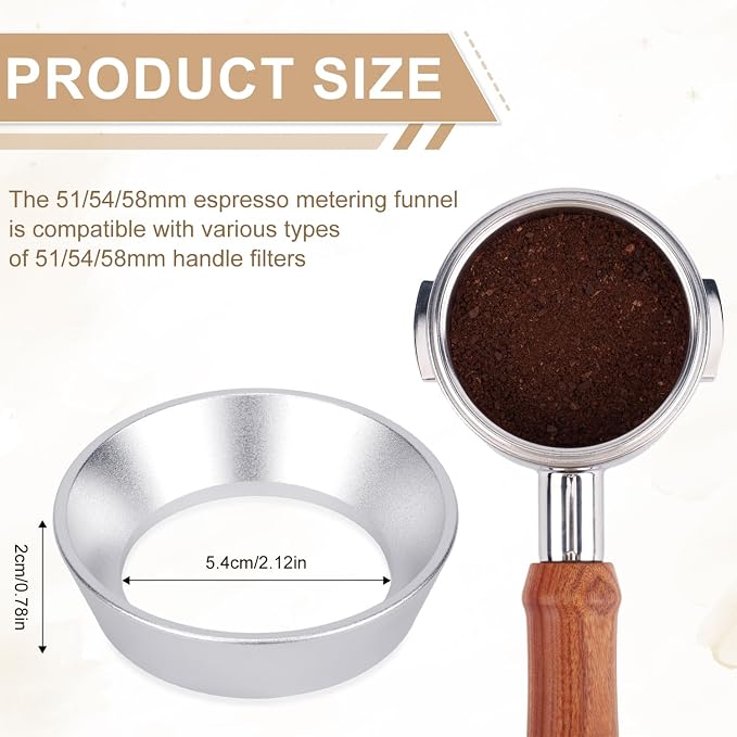 54mm12 Magnetic Dosing Funnel, Espresso Dosing Funnel Aluminum Magnetic - Image 2