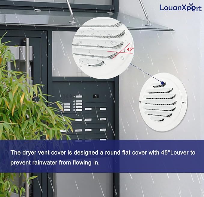 6 Inch White Soffit Vent Covers, LouanXpert Stainless Steel Round Air Vent - Image 6