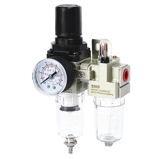 SNS 1/4" NPT Compressed Air Filter Regulator Lubricator Two Units Combo FRL by SNS
