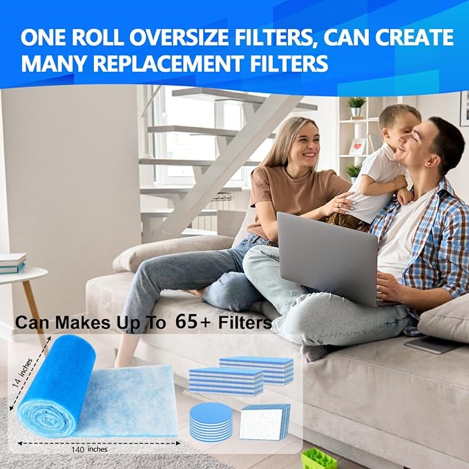 14" x140" Air Vent Filters, Cut to Fit Air Filter, MERV 8 Triple Vent Filter - Image 3