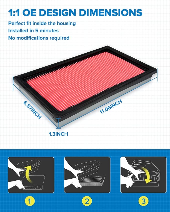 PHILTOP Engine Air Filter, Compatible - Image 5