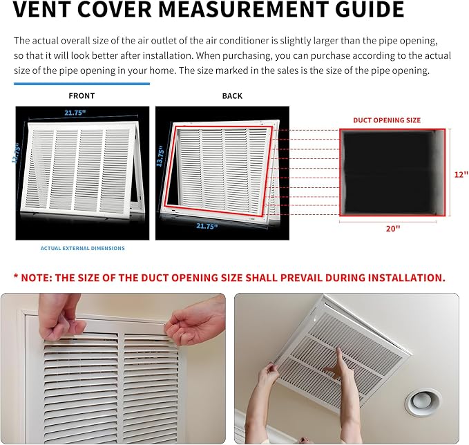 20×12 Return Air Grille Return Vent Cover - Image 6
