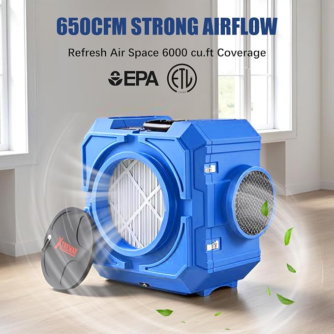 650CFM Hepa Air Scrubber with 4-Stage Filtration, Stackable Negative Air Machine - Image 8