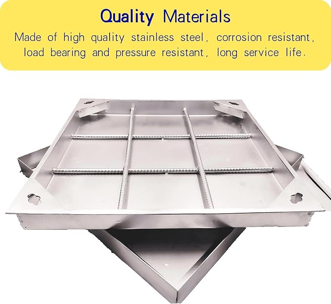 28x28 in Invisible Stainless Steel Manhole Cover and Frame - Image 3