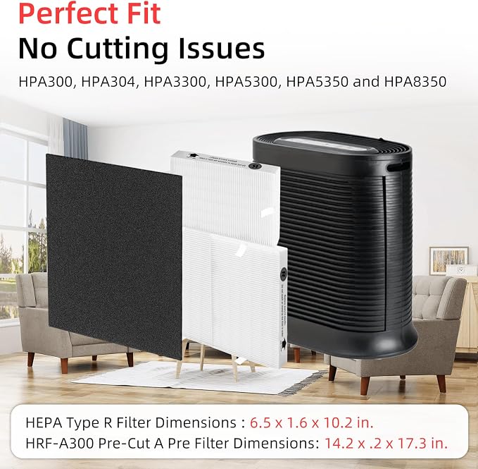 HPA300 HEPA Filter Replacement for Honeywell Air Purifier 6 HEPA R Filters and - Image 4