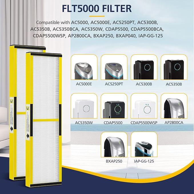 2 Pack FLT5000 HEPA Replacement Filt-er C - Image 2