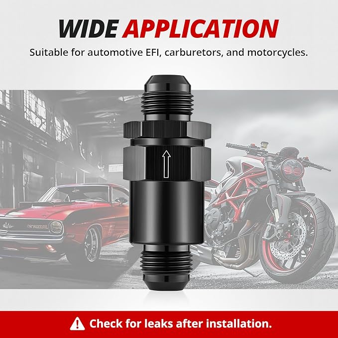 EVIL ENERGY 10AN Billet Inline Fuel Filter 30 Micron Aluminum Black - Image 6