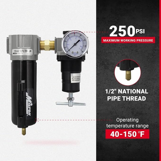 Milton 1108 1/2" Filter and Regulator Duo - Image 2