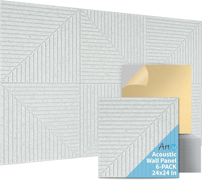 Art3d 6-Pack Self-Adhesive Acoustic Wall Panels by Art3d