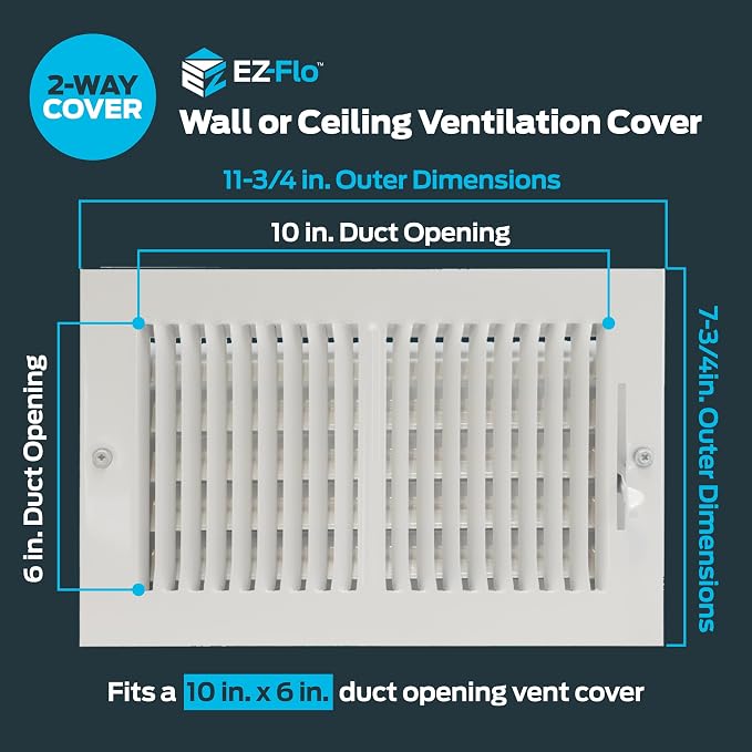 EZ-FLO 10 x 6 Inch Air Vent Cover - Image 2