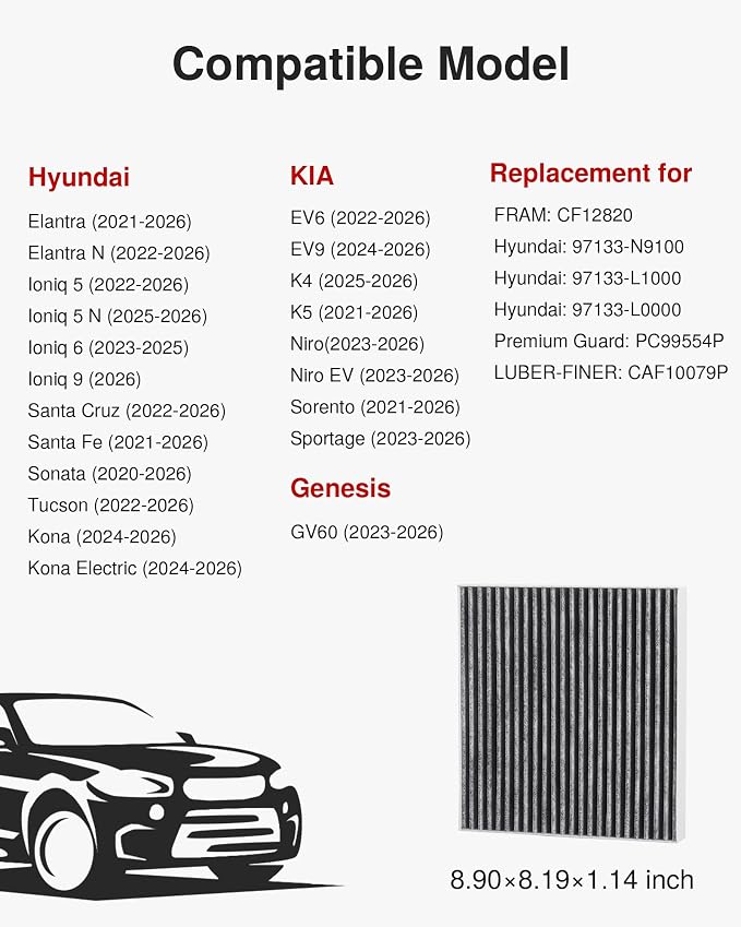Puroma Cabin Air Filter with Activated Carbon, Replacement - Image 2
