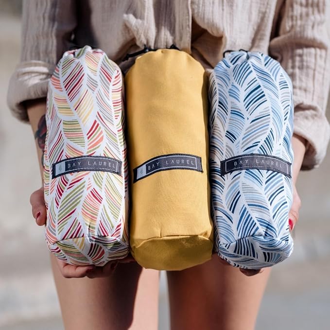BAY LAUREL Turkish Beach Towel with Travel Bag 39 x 71 Quick Dry Sand Free Lightweight Large Oversized Towels Light - Pack of 4 (Pack of 4 - Denim Blue)