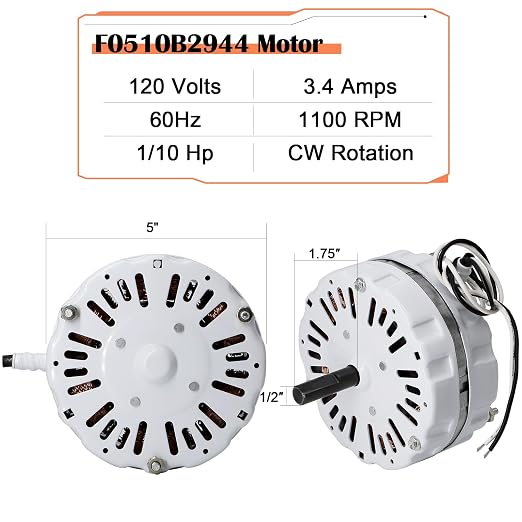 Hiorucet F0510B2944, F0510B2705 Power Attic Vent Fan Motor Replacement - Image 3