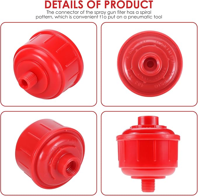 RealPlus 10pcs Disposable Spray Gun Filter Mini Air Water Filters, Whirlwind - Image 3