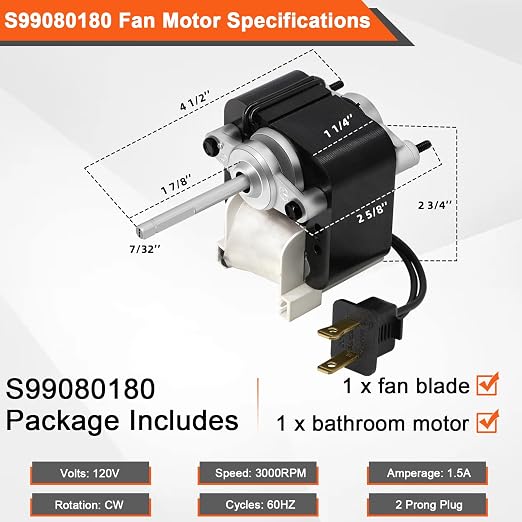 Hiorucet S99080180 Exhaust Fan Motor - Image 2