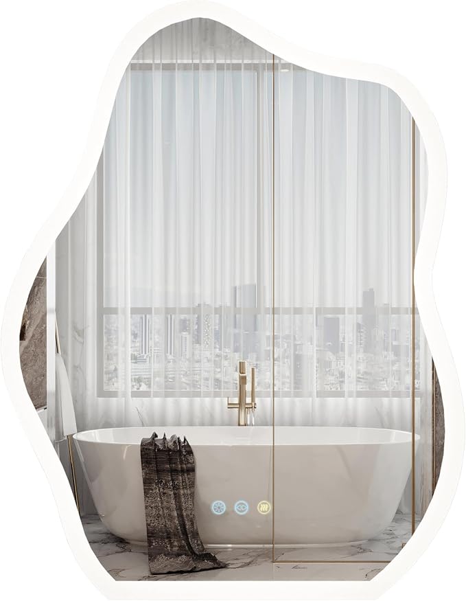 LUVODI Lighted LED Bathroom Mirror: 31.5”x24” Cloud Shape Wall Mounted Vanity - Image 9
