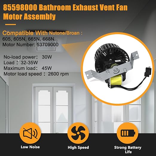Upgrade 85598000 Bathroom Exhaust Vent Fan Motor Assembly Compatible - Image 4